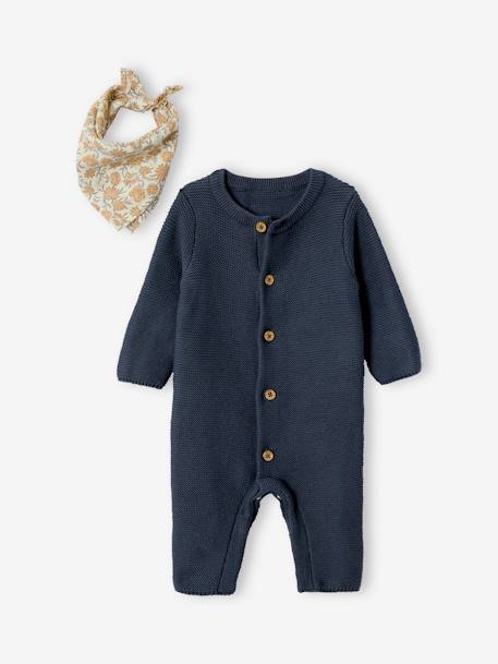 Kit naissance mixte tricot + foulard coffret cadeau naissance anthracite 2 - vertbaudet enfant 