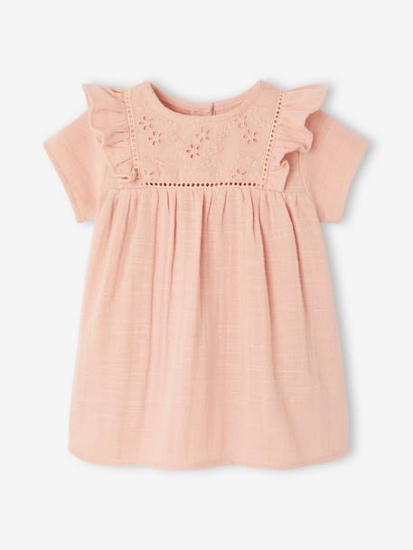 Robe en gaze de coton naissance rose 1 - vertbaudet enfant 