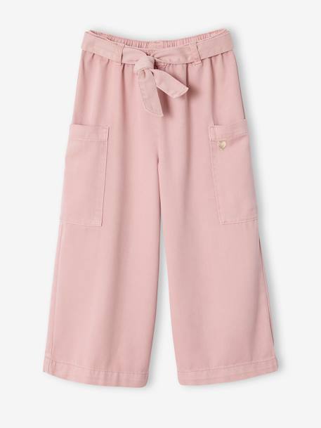 Pantacourt large en Lyocell fille rose 2 - vertbaudet enfant 