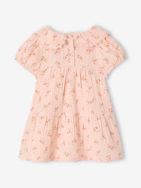 Robe à col claudine bébé fille rose pâle 2 - vertbaudet enfant 