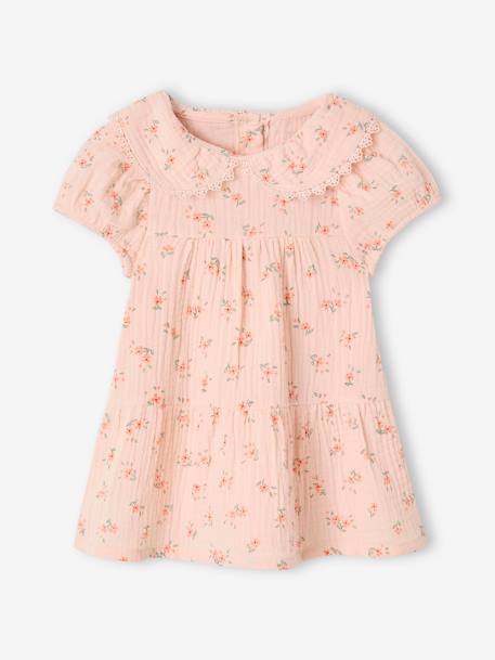 Robe à col claudine bébé fille rose pâle 1 - vertbaudet enfant 