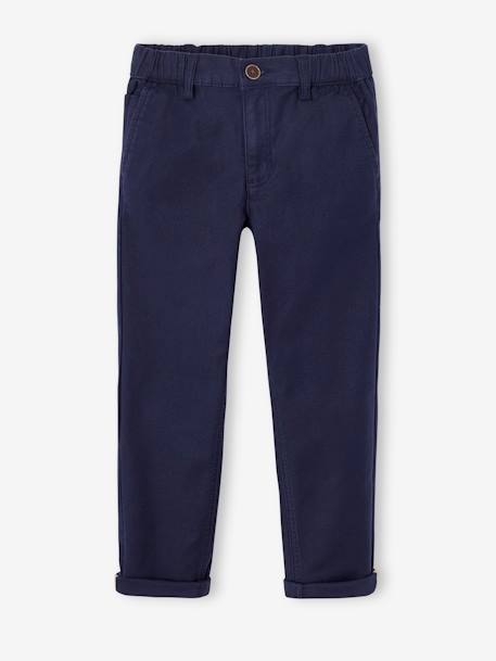 Pantalon garçon esprit chino facile à enfiler beige+marine 9 - vertbaudet enfant 