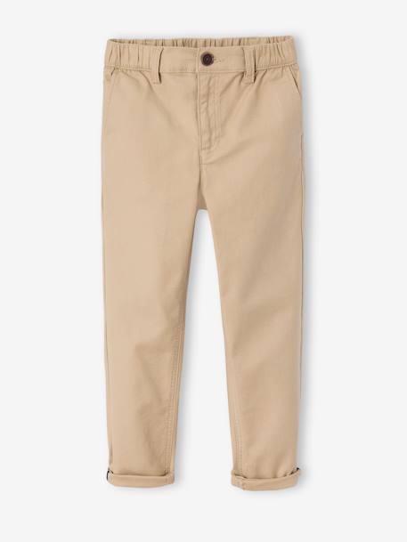 Pantalon garçon esprit chino facile à enfiler beige+marine 4 - vertbaudet enfant 