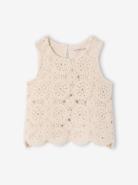 Ensemble bébé top + short en macramé vanille 3 - vertbaudet enfant 