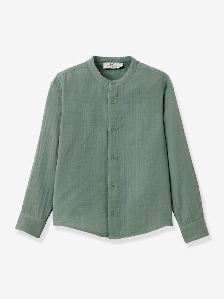 Chemise en gaze de coton garçon vert d'eau 1 - vertbaudet enfant 