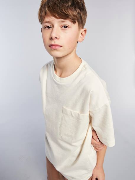 T-shirt garçon oversize écru 1 - vertbaudet enfant 