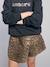Jupe short asymétrique motif léopard fille beige 6 - vertbaudet enfant 