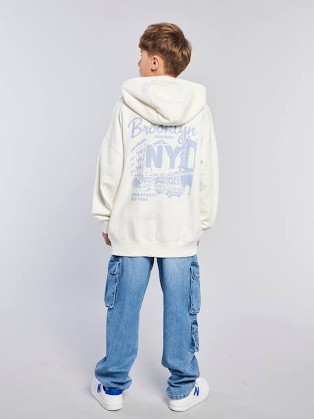 Jean garçon loose battle denim bleached+denim gris 7 - vertbaudet enfant 