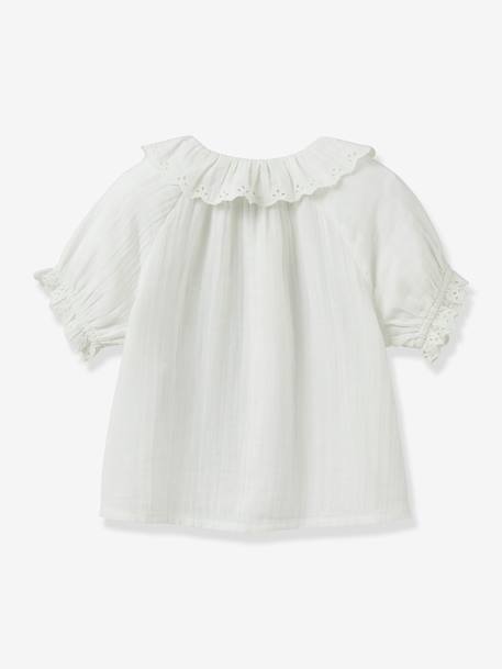 Blouse fille broderie anglaise en gaze de coton écru 2 - vertbaudet enfant 