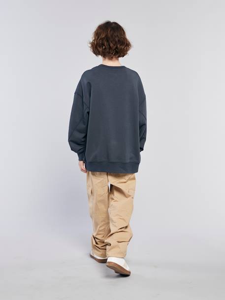 Sweat loose effet délavé noir 6 - vertbaudet enfant 