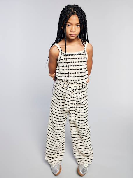 Débardeur en maille fantaisie fille noir+rayé noir 11 - vertbaudet enfant 