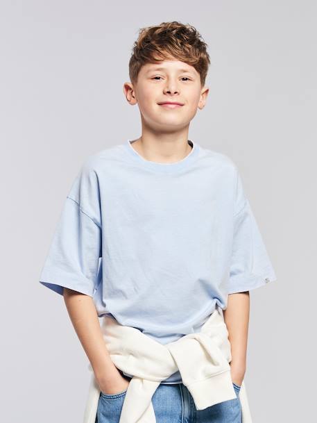 Lot de 2 t-shirts garçon unis effet délavé bleu ciel 2 - vertbaudet enfant 
