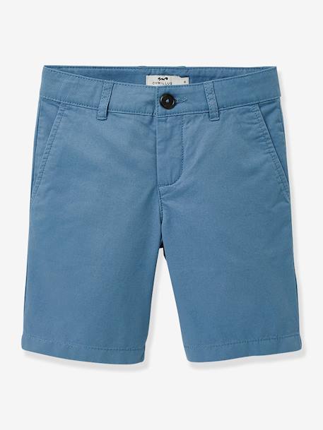 Bermuda chino garçon bleu+corail 1 - vertbaudet enfant 
