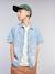 Chemise denim léger manches courtes garçon denim bleached 1 - vertbaudet enfant 