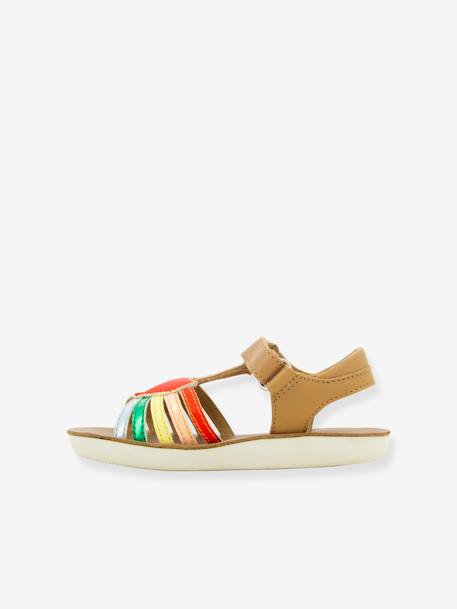 Sandales enfant Goa Salomé camel+rose 4 - vertbaudet enfant 