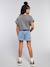 Short en jean effet usé fille bleu moyen 4 - vertbaudet enfant 