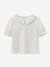 Tee-shirt fille col en broderie anglaise coton bio écru 1 - vertbaudet enfant 