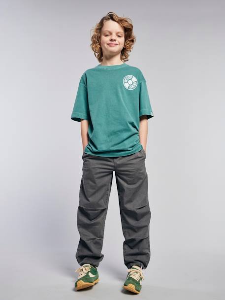 Pantalon garçon large effet délavé anthracite 2 - vertbaudet enfant 