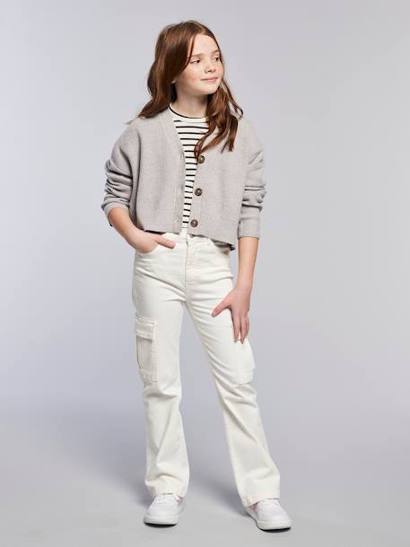 Gilet court fille écru+gris chiné 9 - vertbaudet enfant 