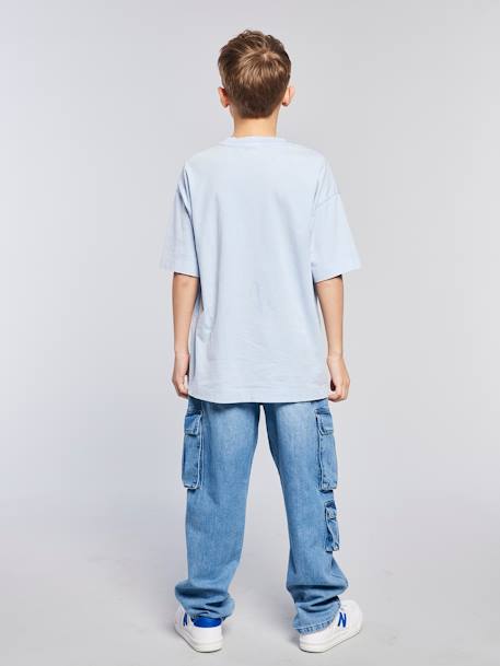 Lot de 2 t-shirts garçon unis effet délavé bleu ciel 9 - vertbaudet enfant 