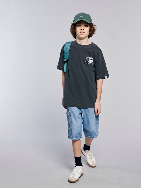 Bermuda skateur denim bleached+denim gris 1 - vertbaudet enfant 