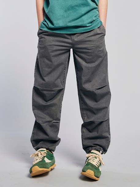 Pantalon garçon large effet délavé anthracite 1 - vertbaudet enfant 