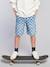 Bermuda motif damier forme loose denim bleached 2 - vertbaudet enfant 