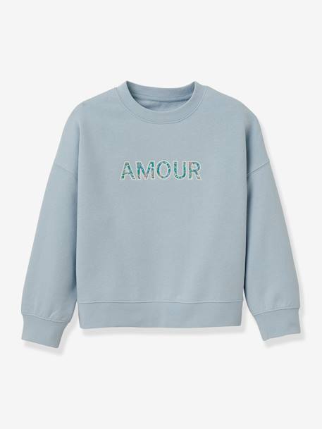 Fille-Sweat fille à messageen coton Liberty en coton bio