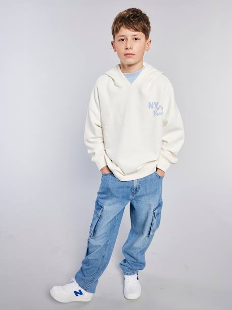 Sweat à capuche Imprimé devant/dos écru 6 - vertbaudet enfant 