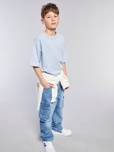 Lot de 2 t-shirts garçon unis effet délavé bleu ciel 8 - vertbaudet enfant 