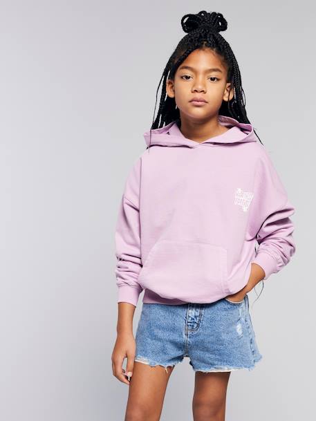 Short en jean effet usé fille bleu moyen 4 - vertbaudet enfant 