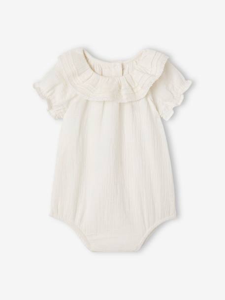 Body naissance col volanté écru 2 - vertbaudet enfant 