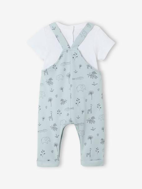 Ensemble 3 pièces naissance salopette + body + foulard bleu 4 - vertbaudet enfant 