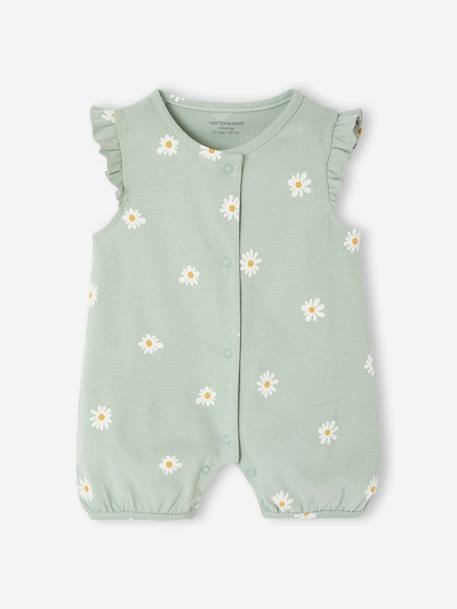 Lot de 2 combishorts de nuit bébé fleuris vert sauge 2 - vertbaudet enfant 