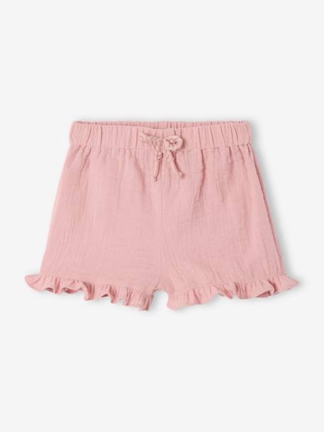 Lot de 2 shorts naissance 1 uni + 1 imprimé rose 4 - vertbaudet enfant 