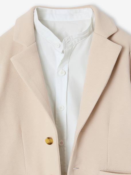 Ensemble céremonie chemise col Mao, veste et pantalon garçon beige+bleu ciel+vert d'eau 10 - vertbaudet enfant 
