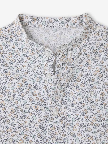 Chemise fleurie à col Mao garçon beige imprimé+bleu imprimé 6 - vertbaudet enfant 
