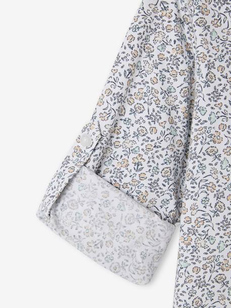 Chemise fleurie à col Mao garçon beige imprimé+bleu imprimé 7 - vertbaudet enfant 