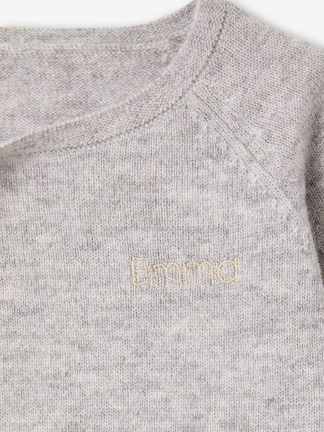 Ensemble naissance pull pantalon laine et cachemire personnalisable gris chiné 8 - vertbaudet enfant 