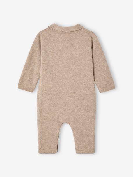 Combinaison naissance en laine et cachemire personnalisable beige chiné 5 - vertbaudet enfant 