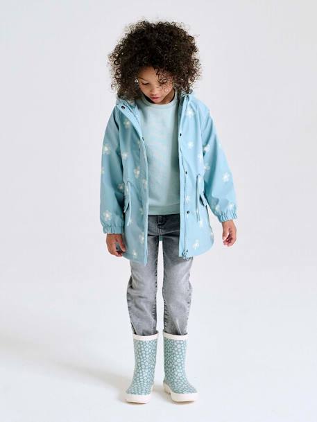 Bottes pluie fille caoutchouc bleu imprimé+lot rose 10 - vertbaudet enfant 