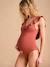 Maillot de bain de grossesse et allaitement 1 pièce à volant terracotta 1 - vertbaudet enfant 