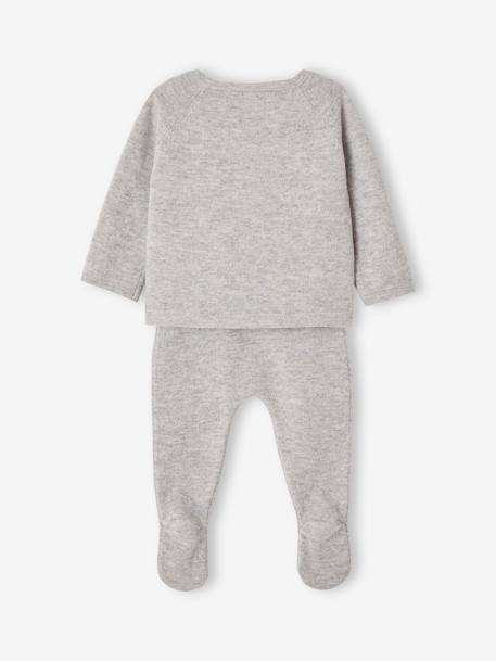 Ensemble naissance pull pantalon laine et cachemire personnalisable gris chiné 6 - vertbaudet enfant 