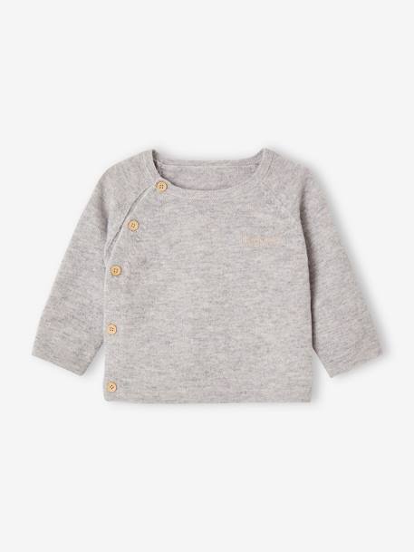 Ensemble naissance pull pantalon laine et cachemire personnalisable gris chiné 4 - vertbaudet enfant 