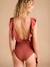 Maillot de bain de grossesse et allaitement 1 pièce à volant terracotta 4 - vertbaudet enfant 