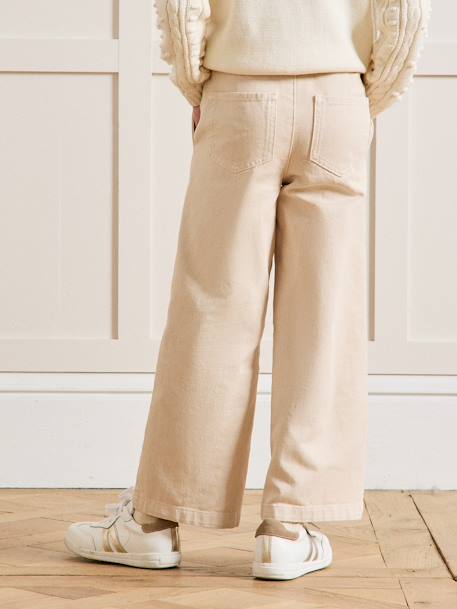 Pantalon large fille sable 4 - vertbaudet enfant 