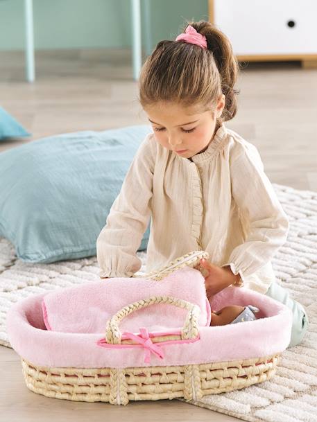 Ensemble couffin peluche pour poupon 36/42 cm rose 5 - vertbaudet enfant 