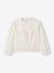 Blouse bi- matière fille détails en broderie anglaise écru 1 - vertbaudet enfant 
