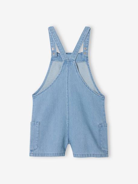 Salopette courte en denim léger fille bleu 2 - vertbaudet enfant 