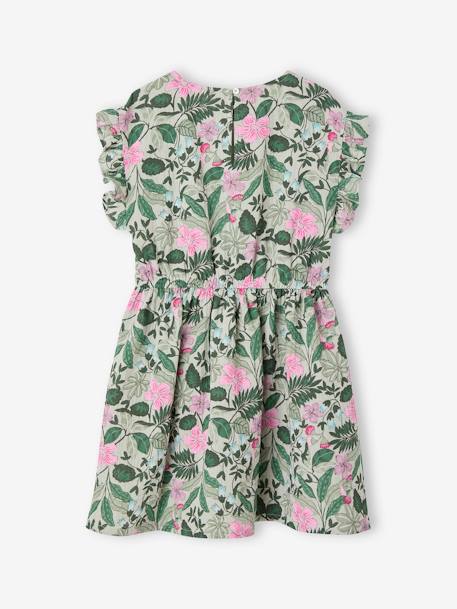 Robe en gaze de coton imprimée fille vert sauge 3 - vertbaudet enfant 